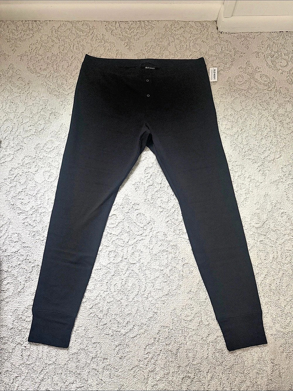 Old Navy Thermal-Knit Pajama Leggings Black XL NWT